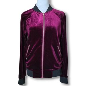 JustFab Velvet Burgandy Jacket - Size XS